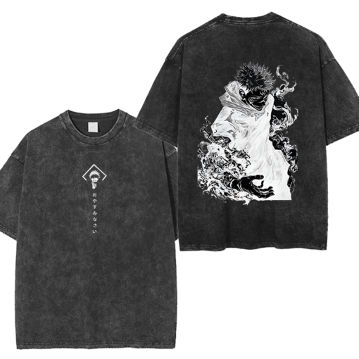 Sukuna Streetwear Shirt - Jujutsu Kaisen Washed Tee