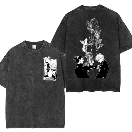 Gojo Satoru And Geto Suguru Betta Fish Washed Tee - Jujutsu Kaisen Streetwear Style Shirt
