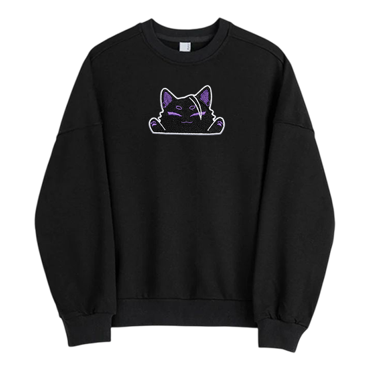 Geto Suguru Black Cat Embroidery Sweatshirt - Jujutsu Kaisen Geto Merch