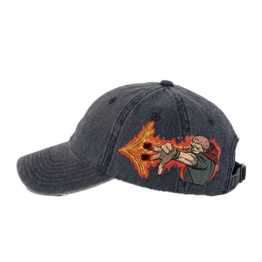 Sukuna Fire Arrow Pigment Dyed Cap - Jujutsu Kaisen Streetwear Caps