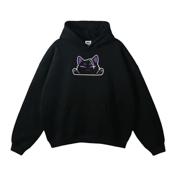 Geto Suguru Black Cat Embroidery Hoodie - Jujutsu Kaisen Geto Merch