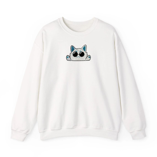 Gojo Satoru White Cat Embroidery Sweatshirt - Jujutsu Kaisen Gojo Merch